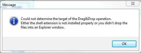 Drag & Drop error message.