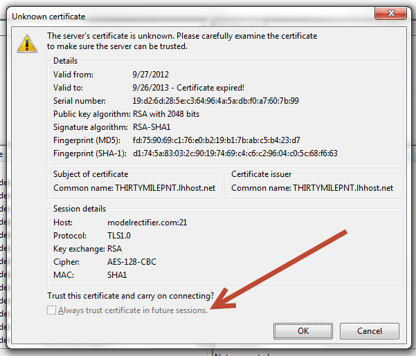 #9984 ( quot The server #39 s certificate is unknown quot using new version